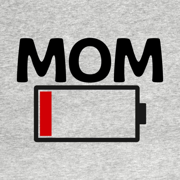 Woman Mom Battery Low Funny Sarcastic Graphic Tired Parenting Mother by Rizstor